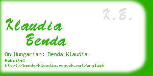 klaudia benda business card